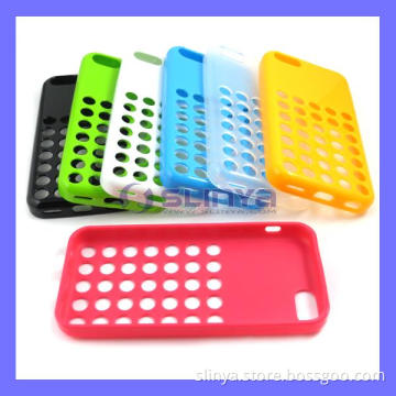 Color Original TPU Polka Mesh DOT Hole Color Case for iPhone 5c Mobile Phone Cover